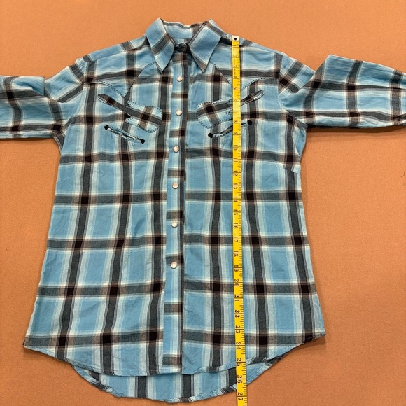 Rockmount Ranch Wear Women’s Plaid Western Pearl Snap Guitar Button Down Small - Picture 8 of 12